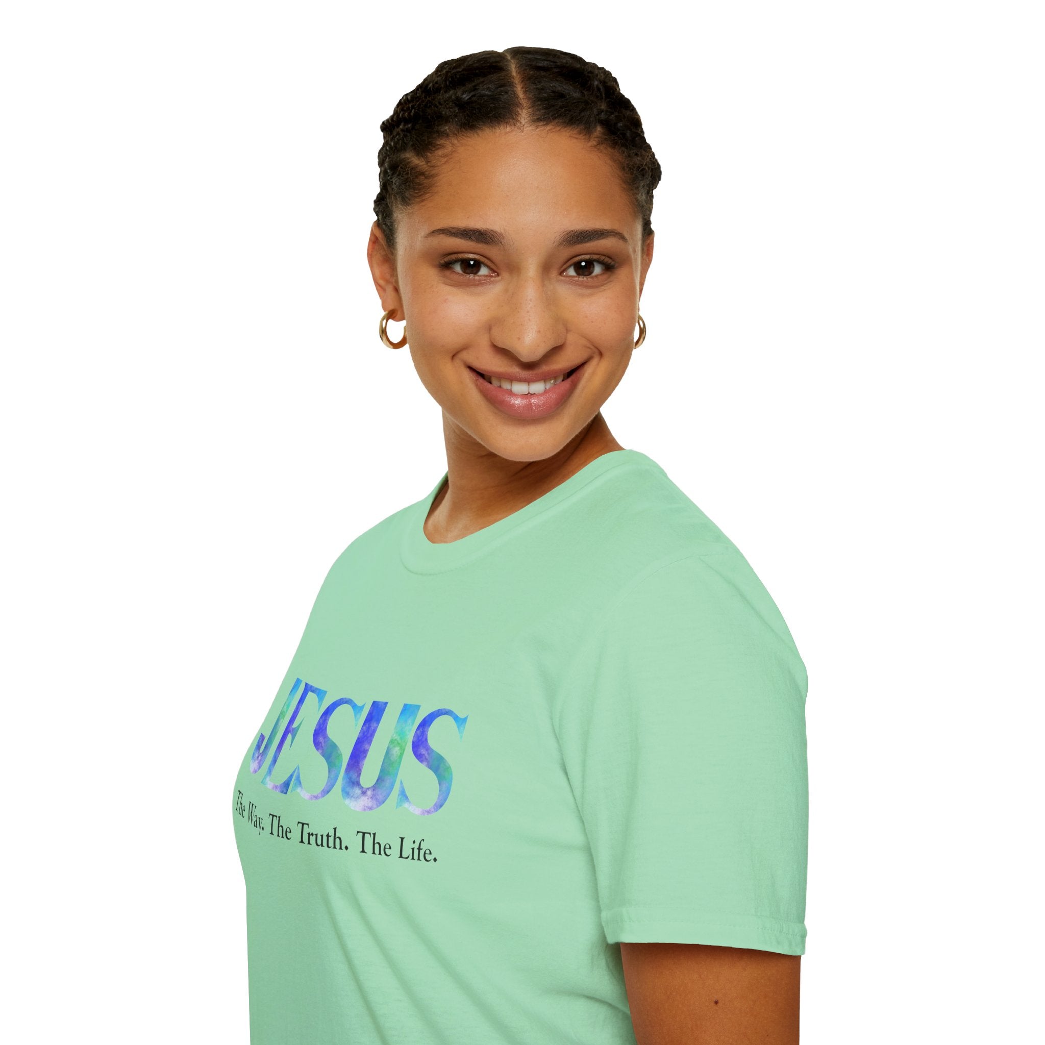 Jesus Watercolor Tee — "The Way. The Truth. The Life." Christian T-Shirt