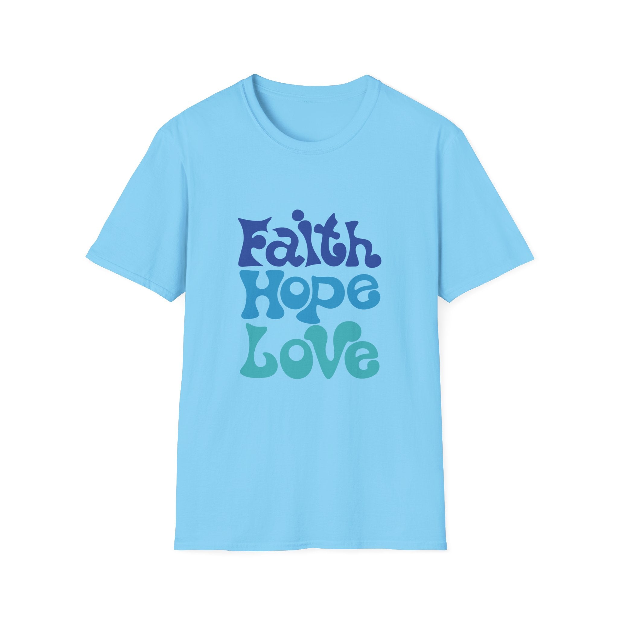Faith Hope Love T-Shirt — Retro Psychedelic Faith Tee