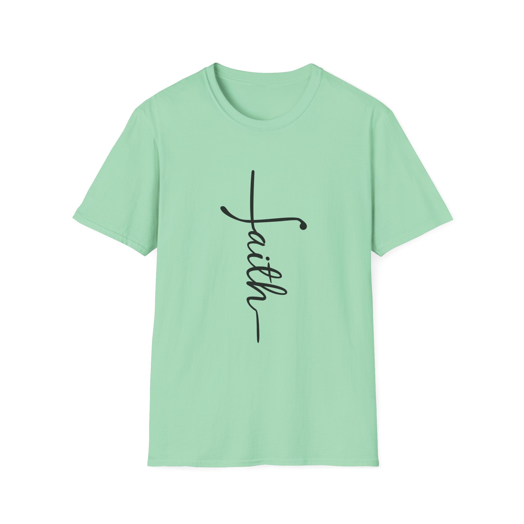Faith Script T-Shirt — Vertical Handwritten Faith Tee