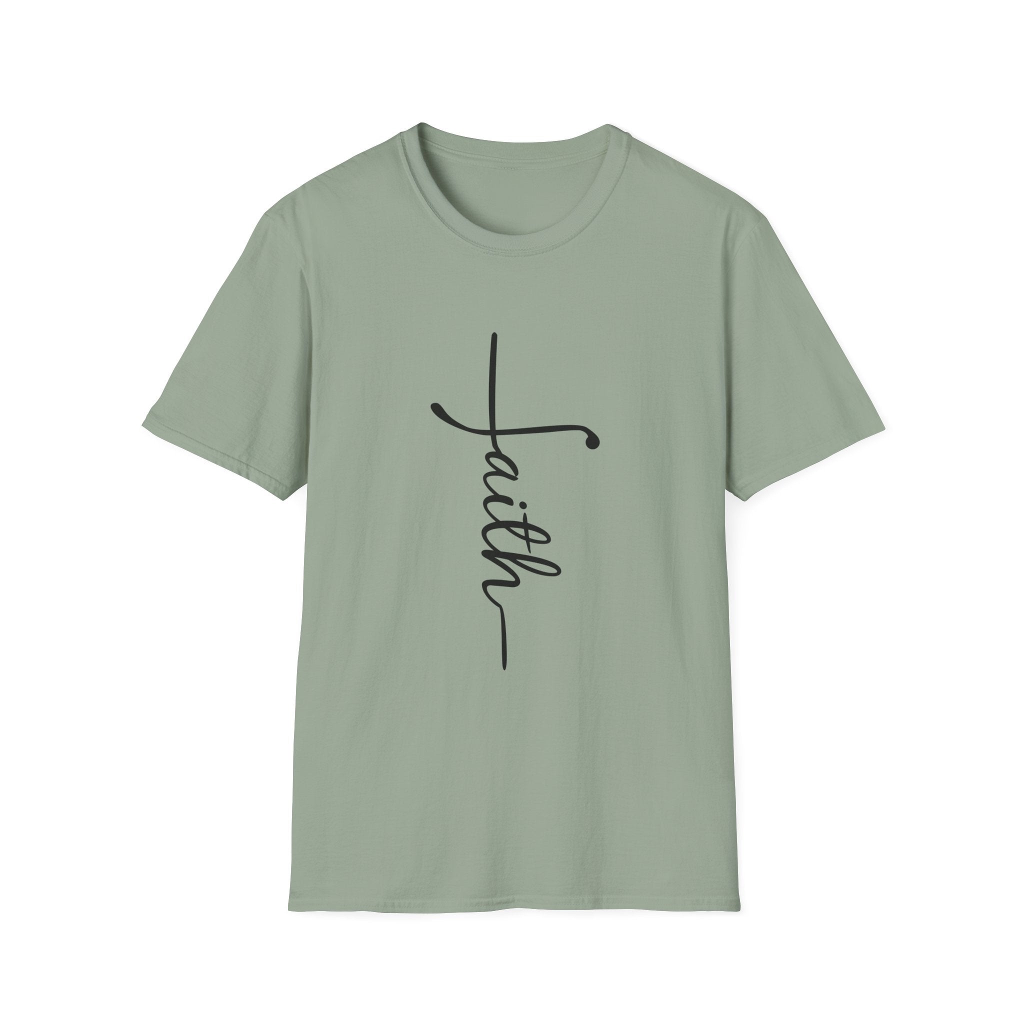 Faith Script T-Shirt — Vertical Handwritten Faith Tee