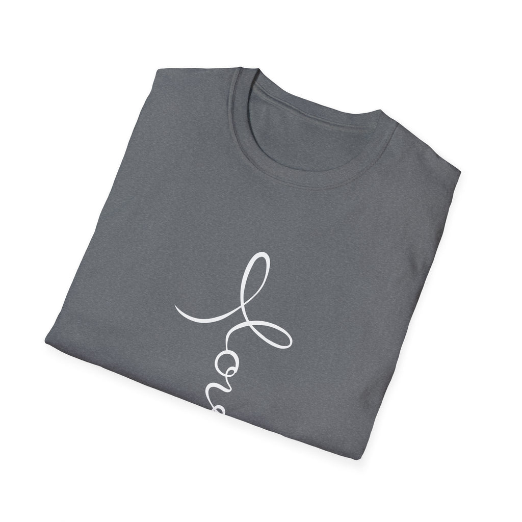 Vertical 'Love' Cross Christian T-Shirt — Faith Tee for Believers
