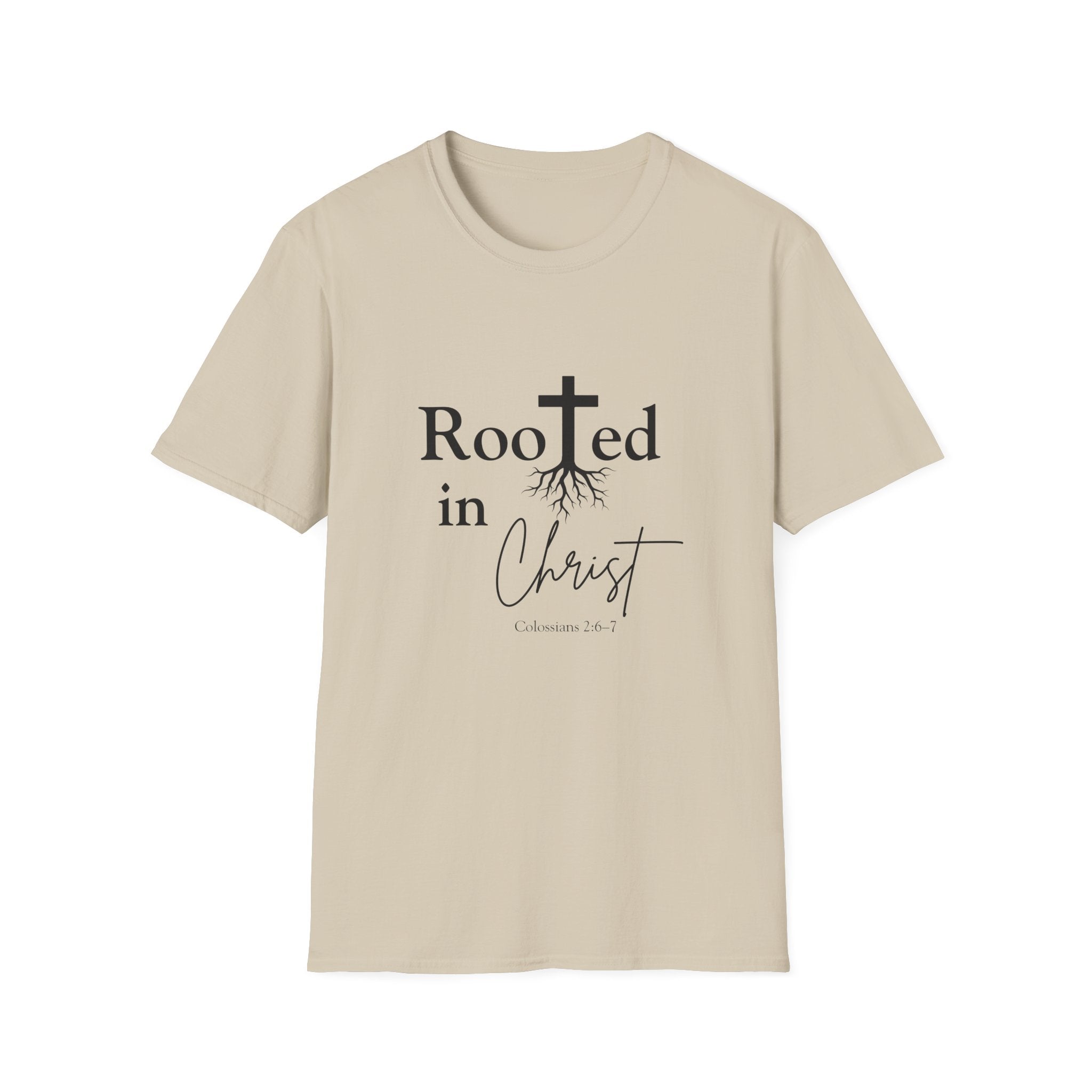 Rooted in Christ Cross & Roots T-Shirt — Christian Faith Tee