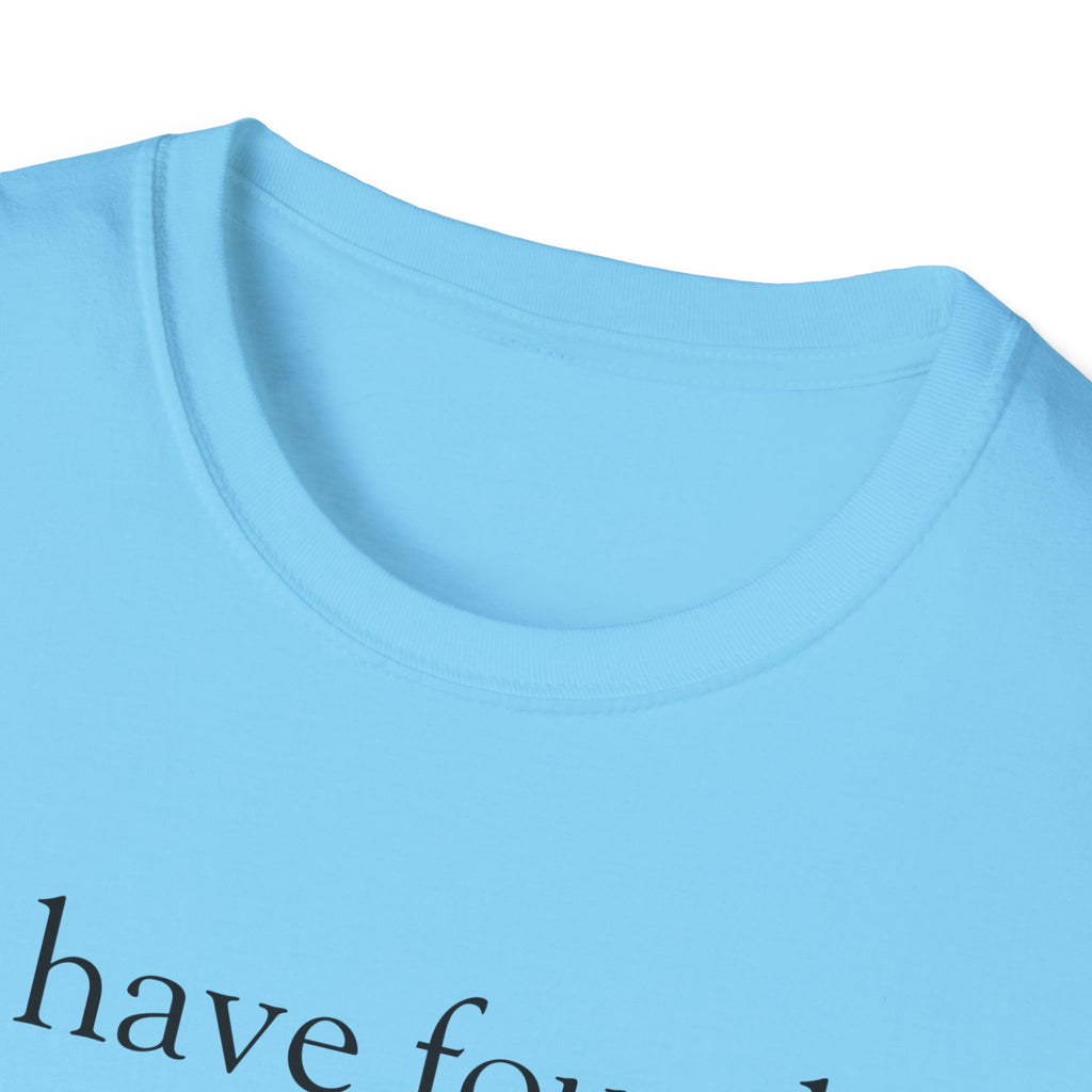 'I Have Found The One Whom My Soul Loves' T-Shirt — Script Text with Pink Rose (Song of Solomon)