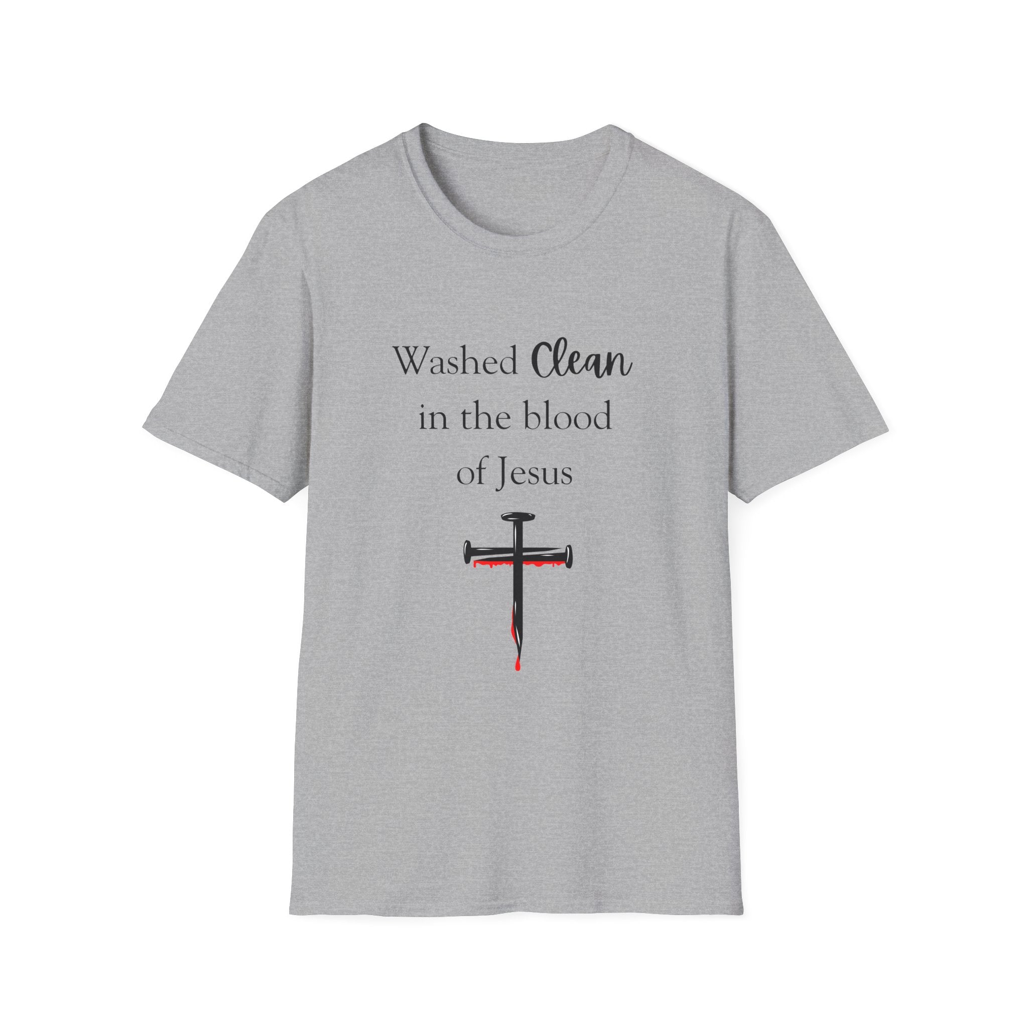 Washed Clean in the Blood of Jesus T-Shirt | Christian Cross Design