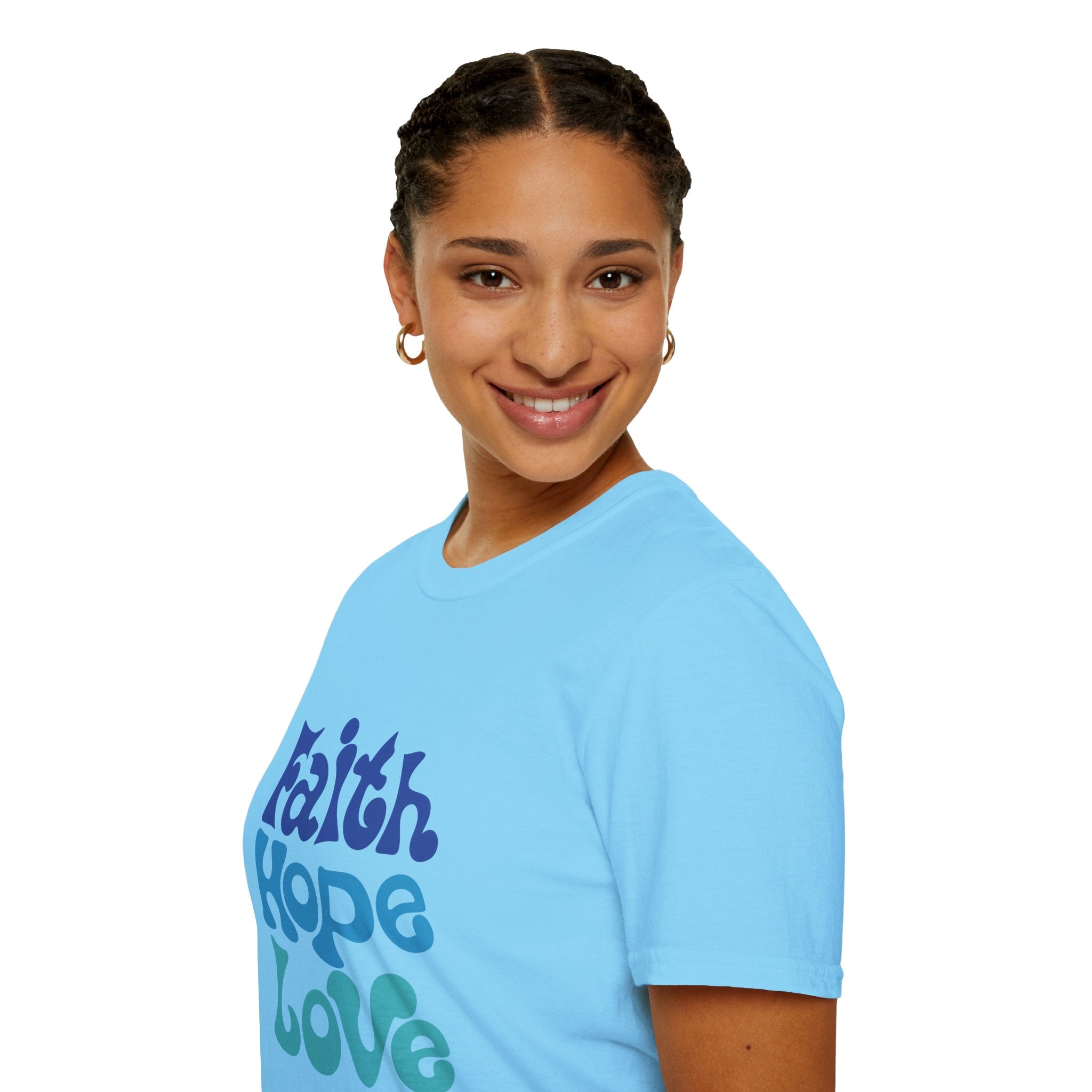 Faith Hope Love T-Shirt — Retro Psychedelic Faith Tee