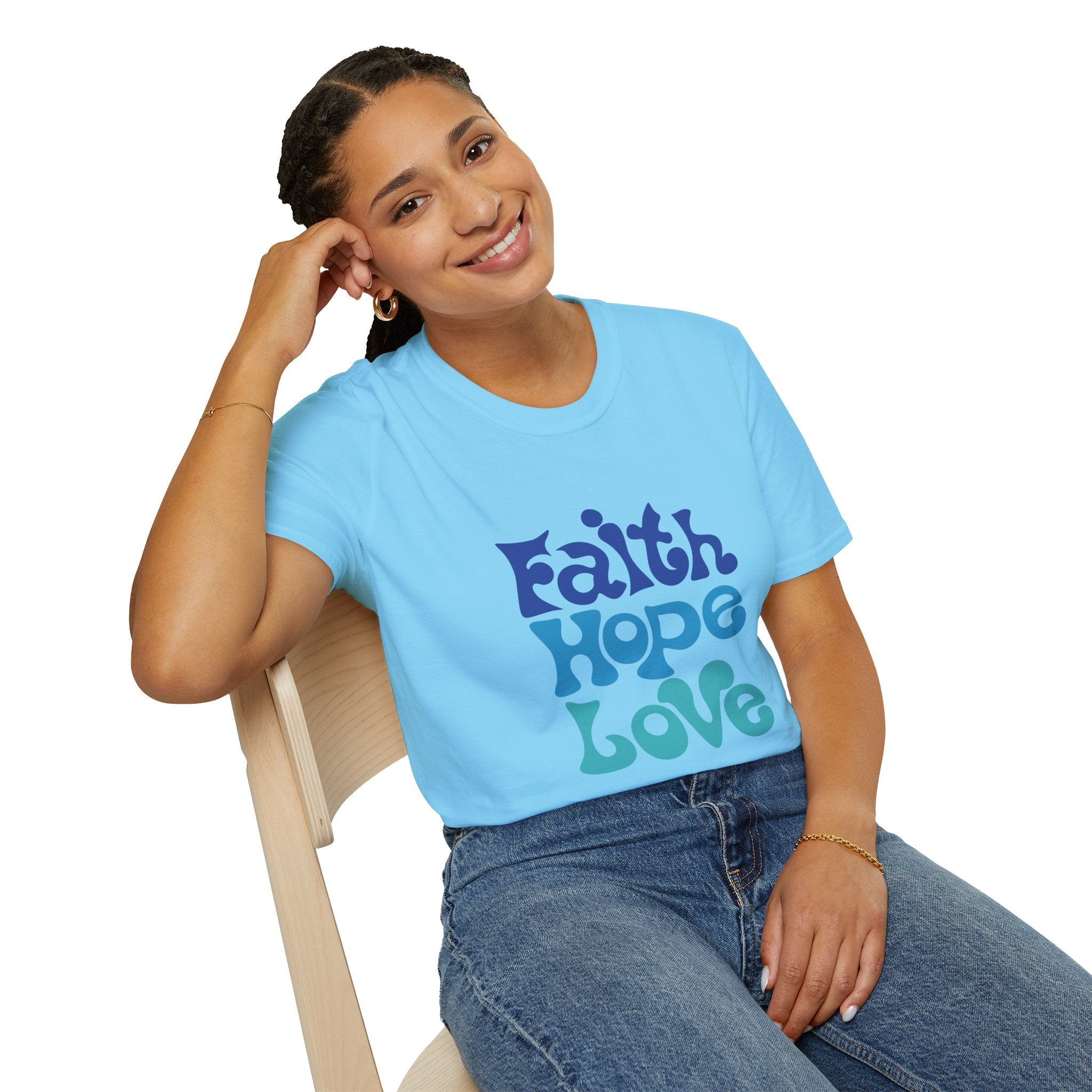 Faith Hope Love T-Shirt — Retro Psychedelic Faith Tee