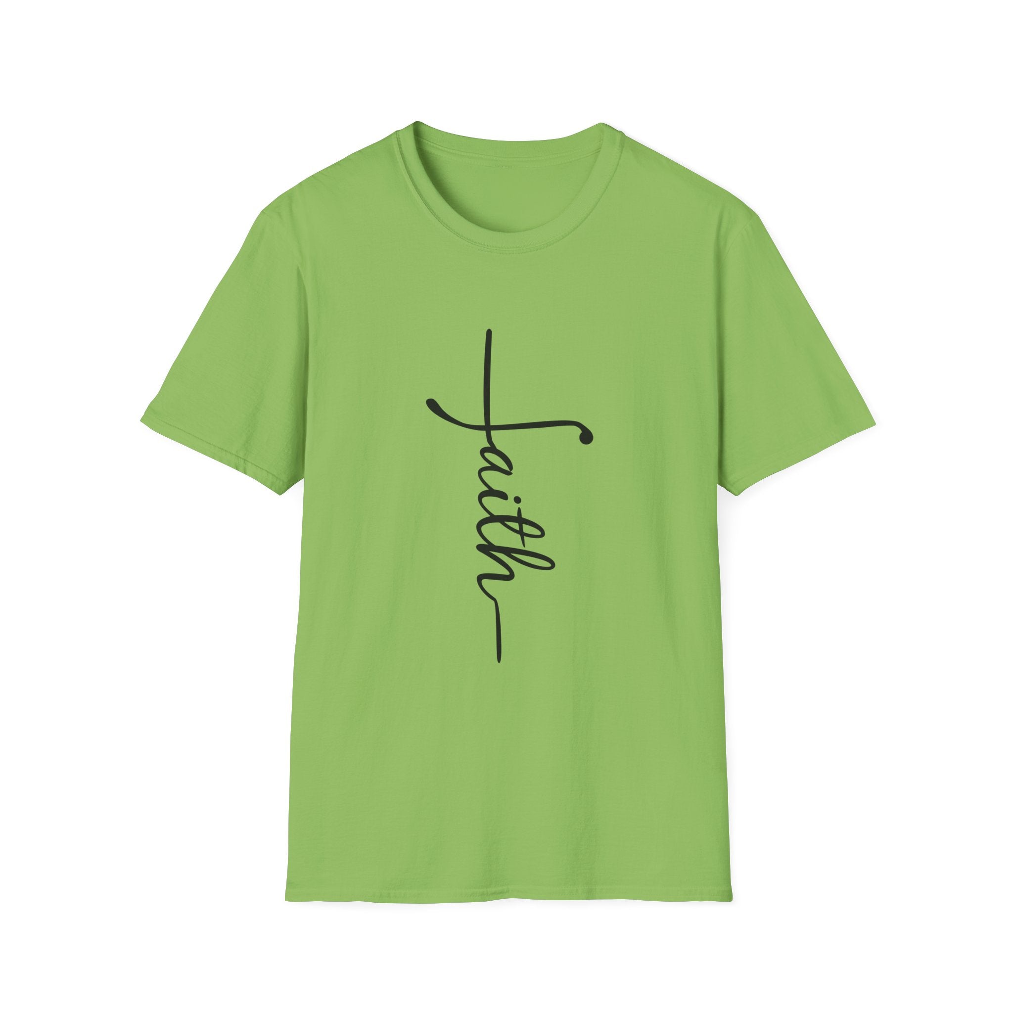 Faith Script T-Shirt — Vertical Handwritten Faith Tee