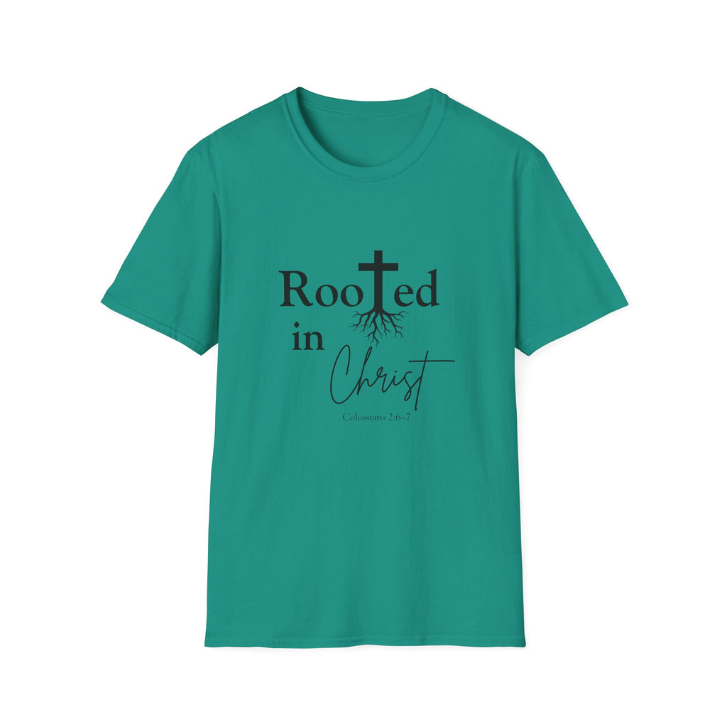 Rooted in Christ Cross & Roots T-Shirt — Christian Faith Tee