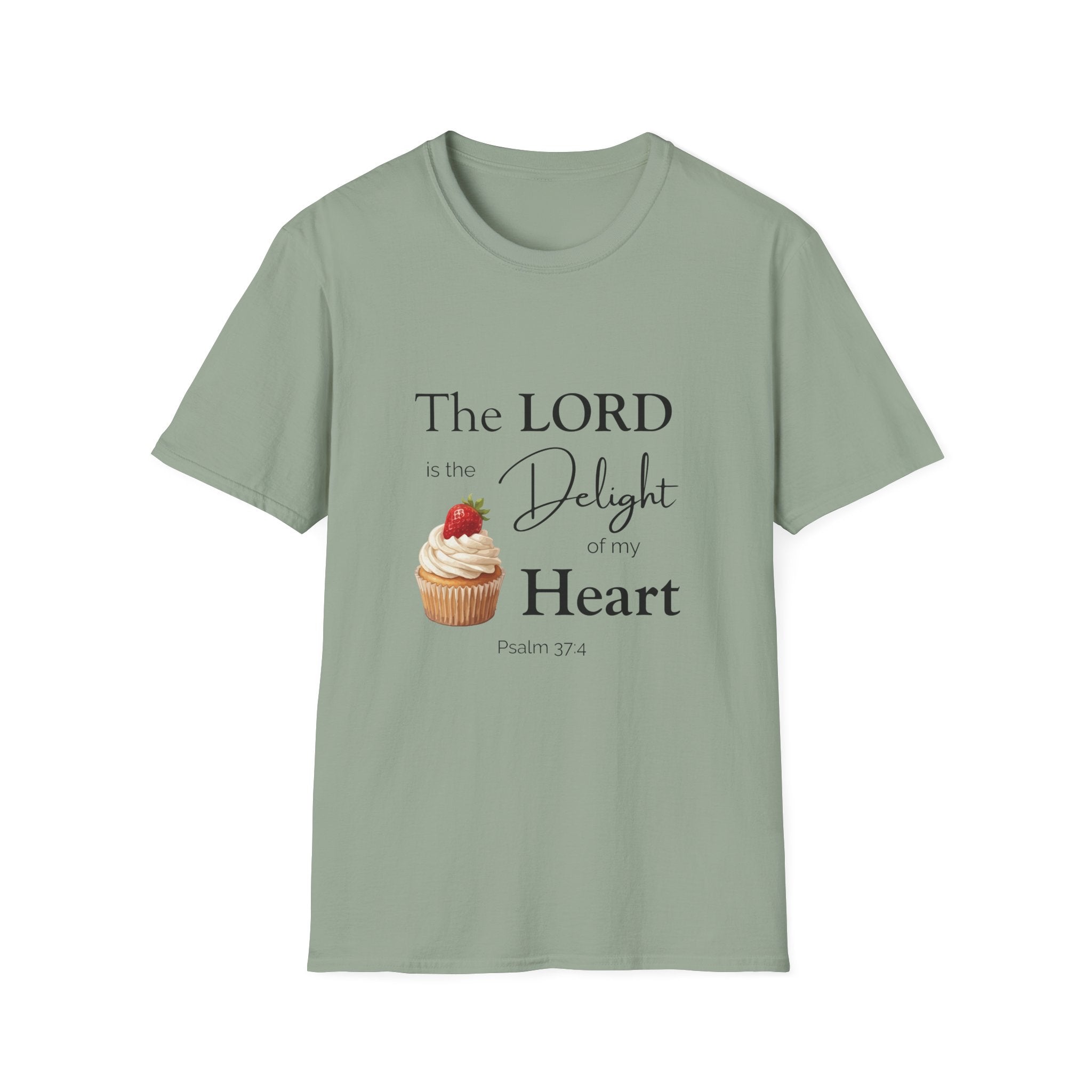 Faith Tee — “The LORD is the Delight of my Heart” Christian Graphic T-Shirt