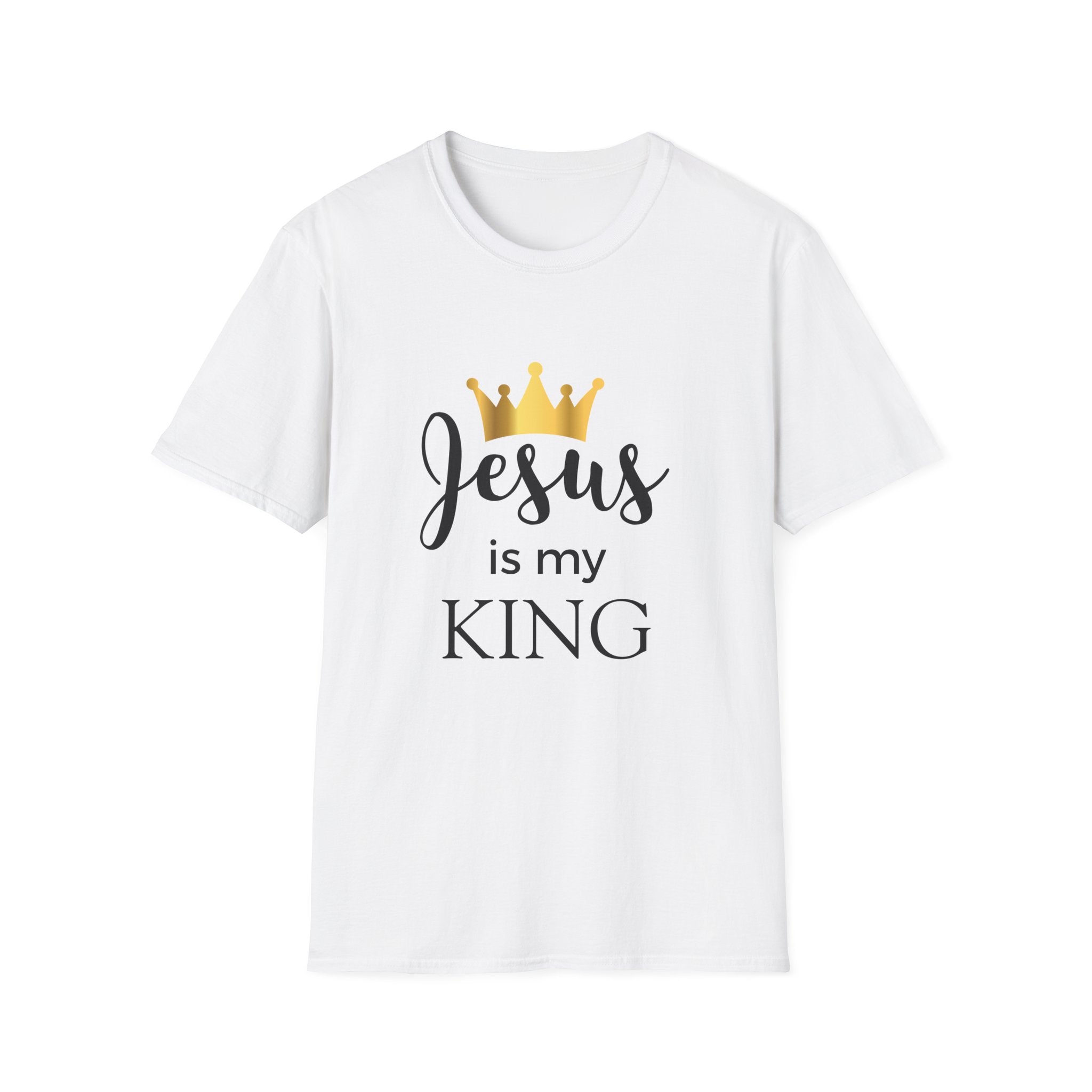 Jesus Is My King T-Shirt — Christian Faith Tee with Gold Crown