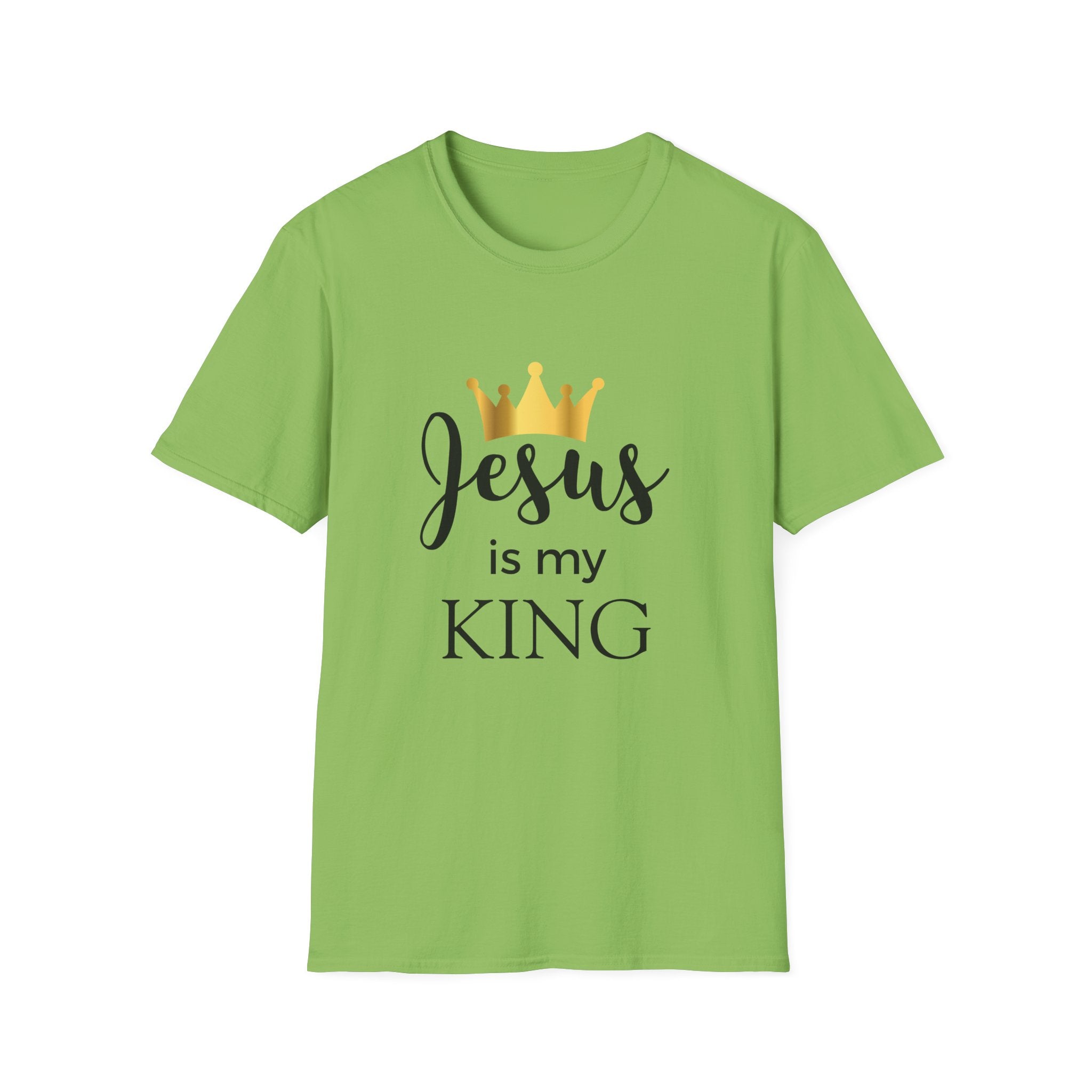 Jesus Is My King T-Shirt — Christian Faith Tee with Gold Crown