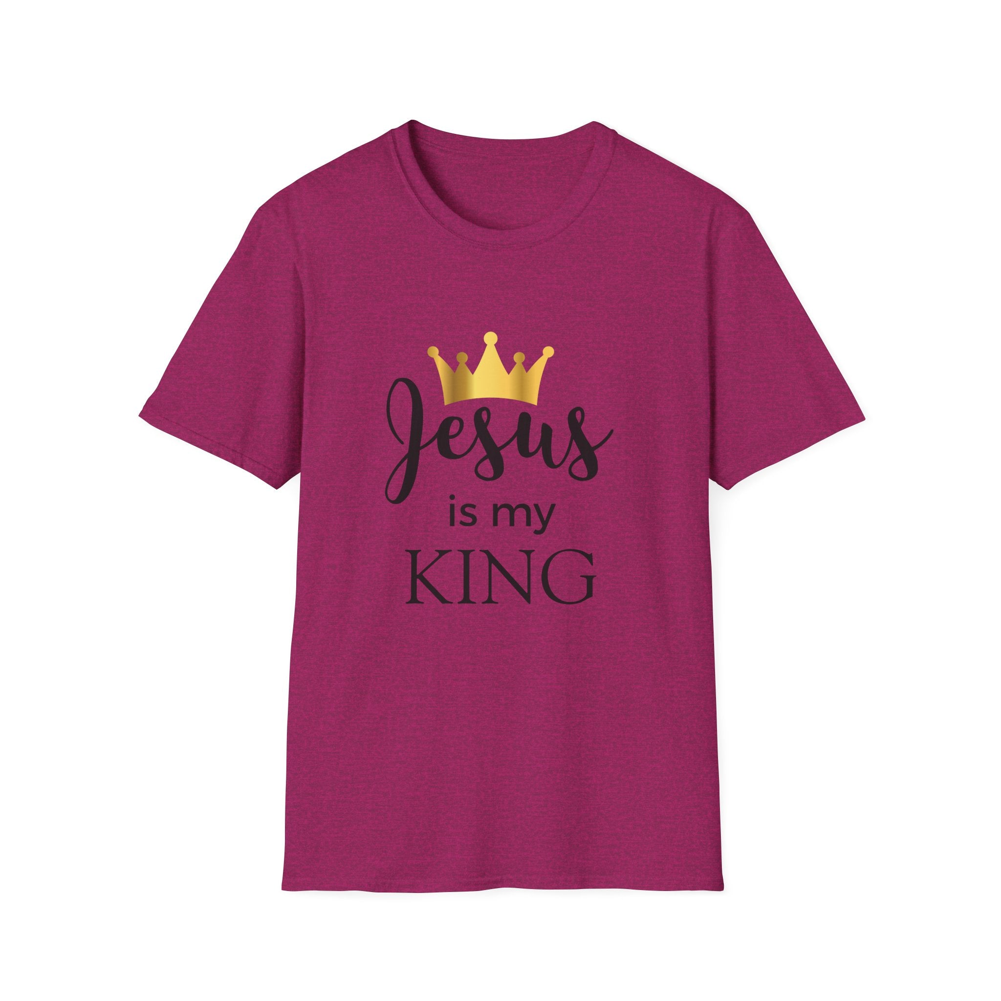 Jesus Is My King T-Shirt — Christian Faith Tee with Gold Crown
