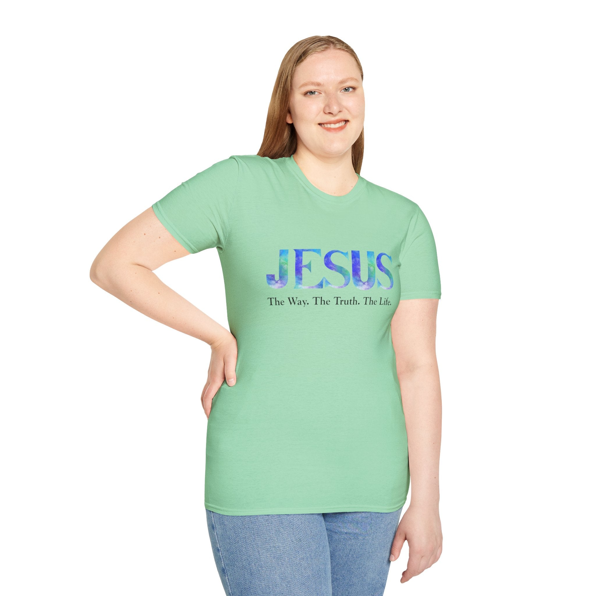 Jesus Watercolor Tee — "The Way. The Truth. The Life." Christian T-Shirt