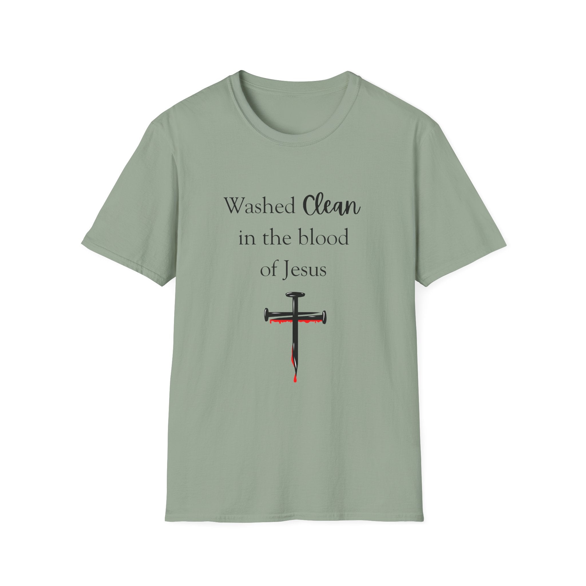 Washed Clean in the Blood of Jesus T-Shirt | Christian Cross Design