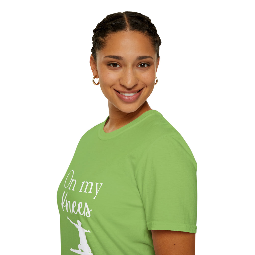 On My Knees Worship God T-Shirt | Live Your Faith Religious Christian Tee
