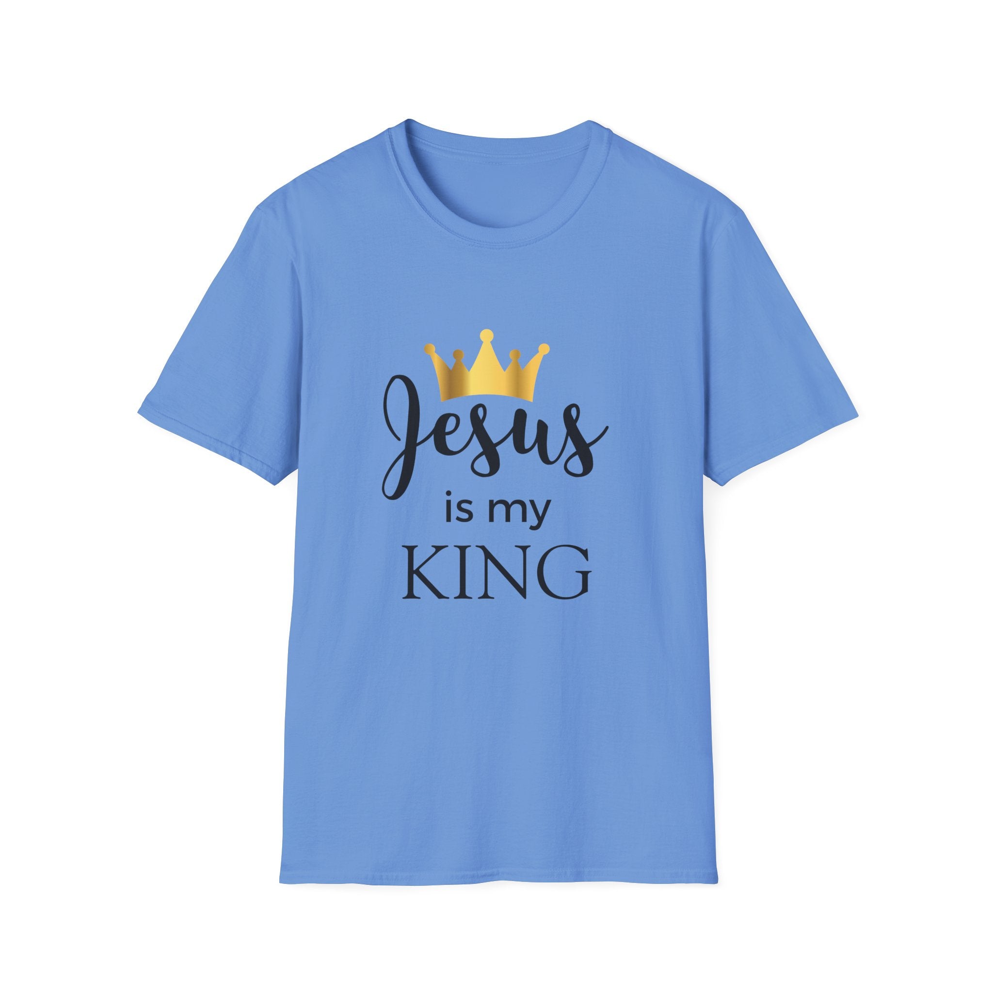 Jesus Is My King T-Shirt — Christian Faith Tee with Gold Crown