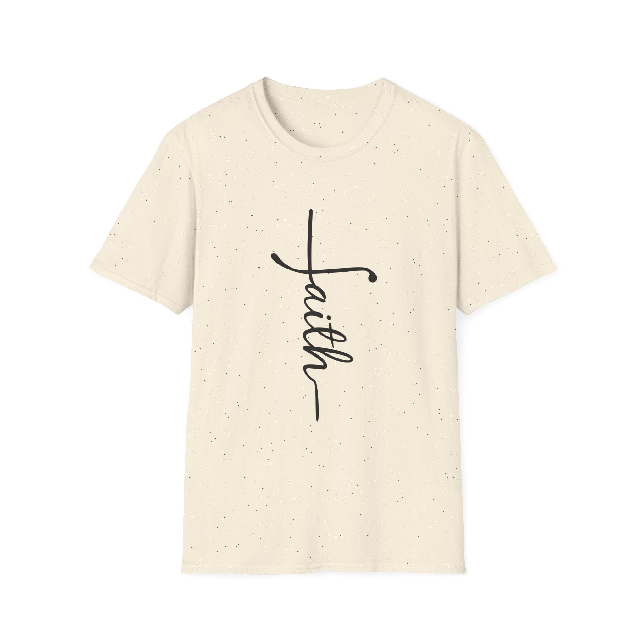 Faith Script T-Shirt — Vertical Handwritten Faith Tee