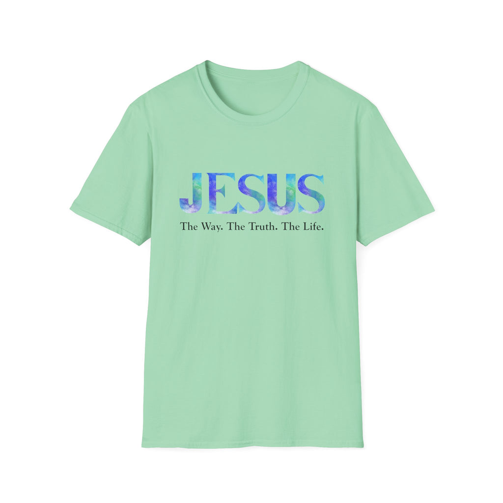 Jesus Watercolor Tee — "The Way. The Truth. The Life." Christian T-Shirt