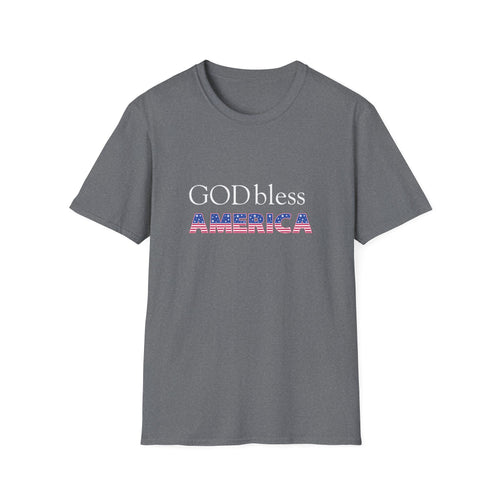 God Bless America T-Shirt — Patriotic American Flag Text Tee