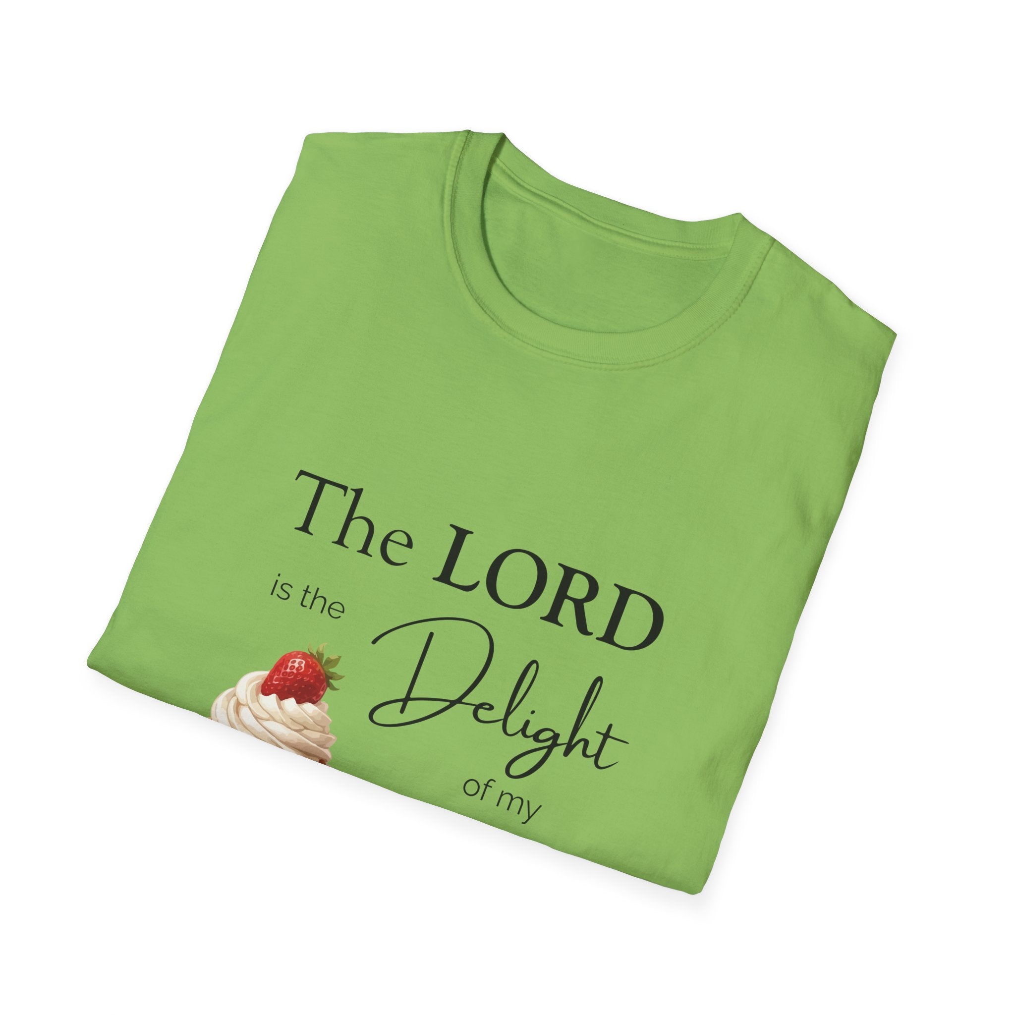 Faith Tee — “The LORD is the Delight of my Heart” Christian Graphic T-Shirt