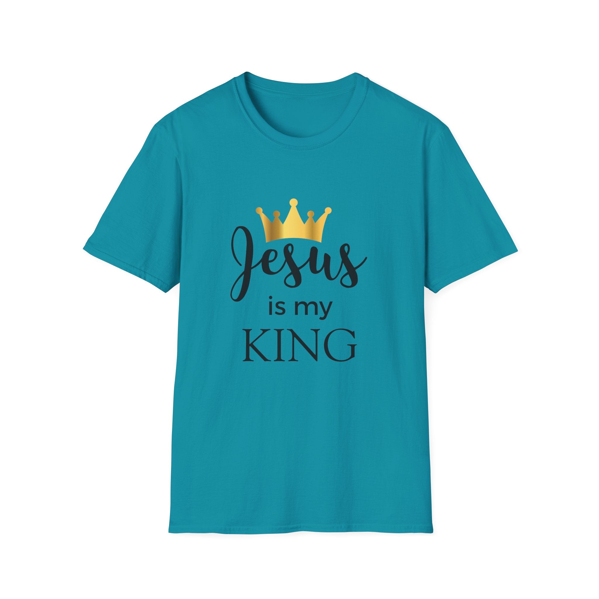 Jesus Is My King T-Shirt — Christian Faith Tee with Gold Crown