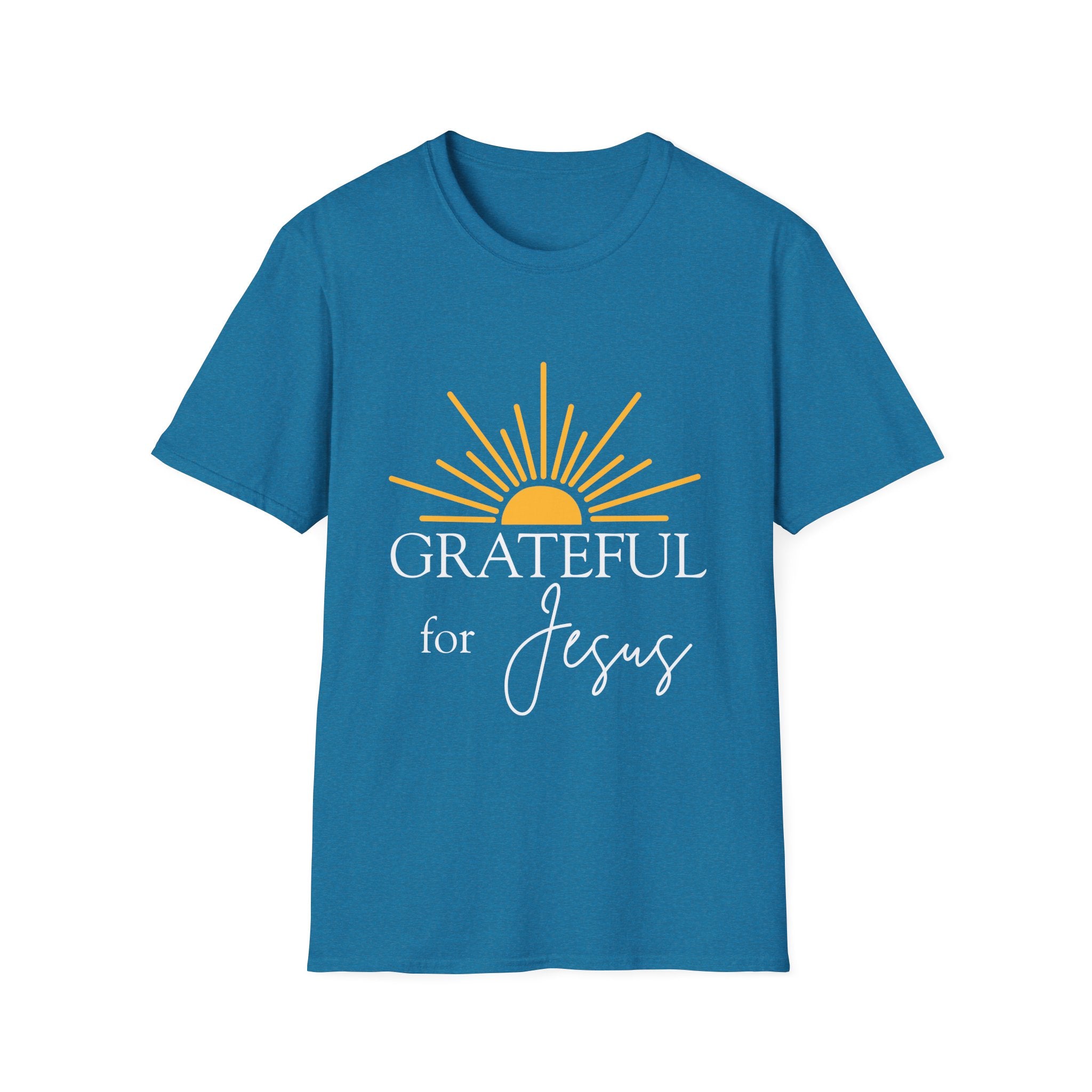 Grateful for Jesus Sunrise T-Shirt | Yellow Half Sun Graphic, Jesus Tee
