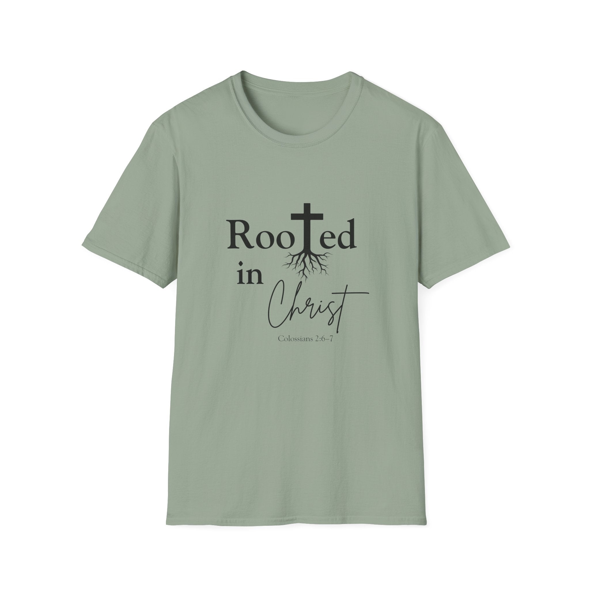 Rooted in Christ Cross & Roots T-Shirt — Christian Faith Tee